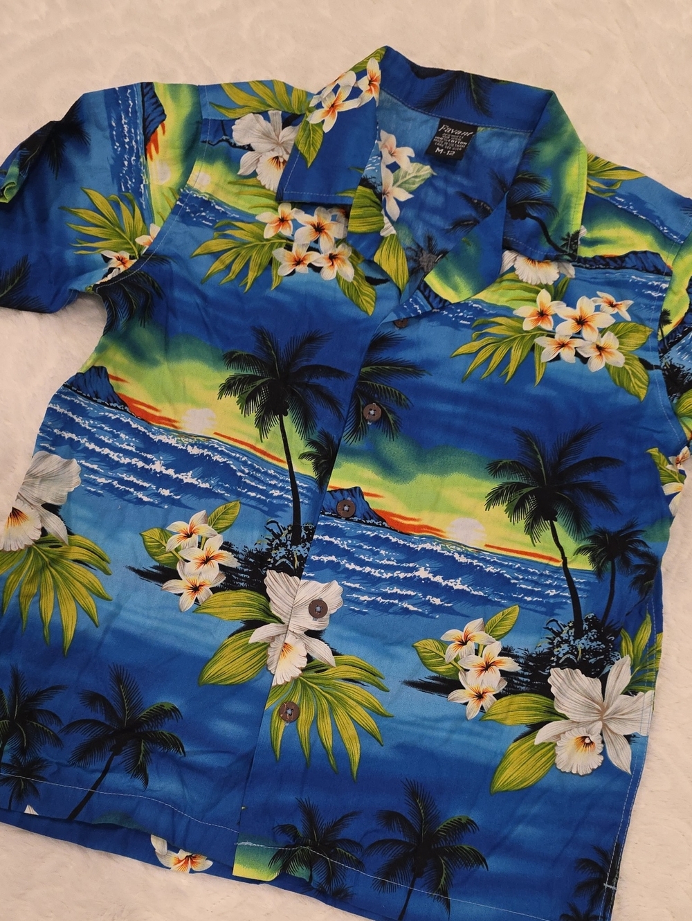 Tropical Blue Hawaiian Shirt for Kids - Island Breeze